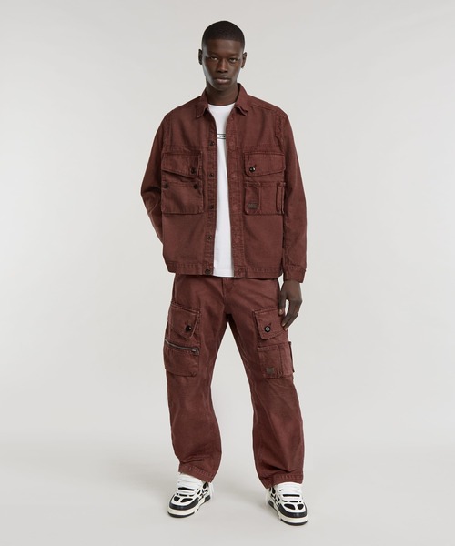 G-STAR（ジースター）の「UTILITY OVERSHIRT/ミリタリーディテールキャンバスジャケット（ミリタリージャケット・メンズ・ブラウン系その他・LARGE/MEDIUM/SMALL）」の3枚目の写真