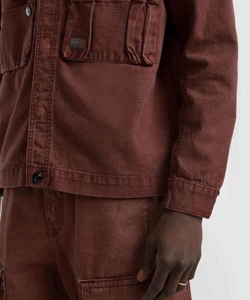 G-STAR（ジースター）の「UTILITY OVERSHIRT/ミリタリーディテールキャンバスジャケット（ミリタリージャケット・メンズ・ブラウン系その他・LARGE/MEDIUM/SMALL）」の6枚目の写真