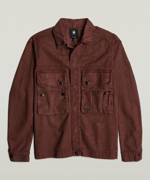 G-STAR（ジースター）の「UTILITY OVERSHIRT/ミリタリーディテールキャンバスジャケット（ミリタリージャケット・メンズ・ブラウン系その他・LARGE/MEDIUM/SMALL）」の7枚目の写真