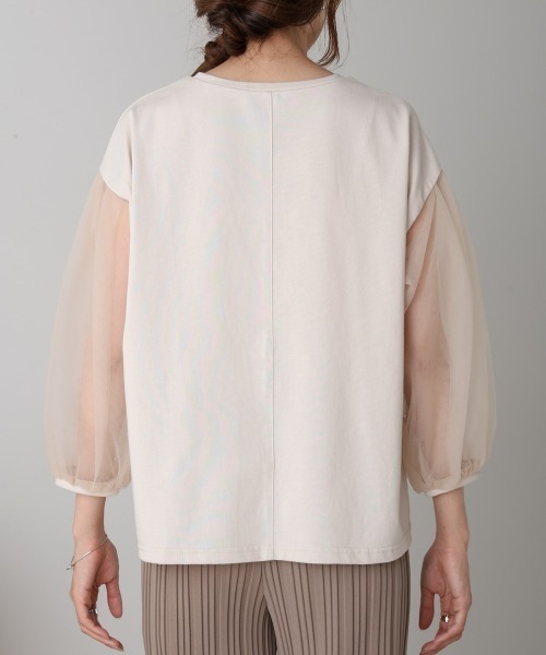 Bab(バブ)の「シアーボリュームスリーブトップス(Tシャツ/カットソー・レディース・グレー系その他2/ホワイト系その他/チャコールグレー/ベージュ・FREE)」の5枚目の写真