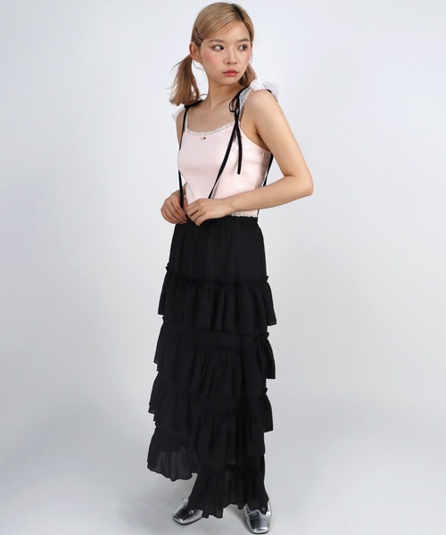 TITTY&CO.(ティティーアンドコー)の「ローズリボンキャミソール(キャミソール・レディース・ホワイト/ピンク/ブラック・FREE)」の13枚目の写真