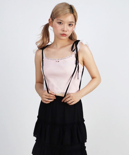 TITTY&CO.(ティティーアンドコー)の「ローズリボンキャミソール(キャミソール・レディース・ホワイト/ピンク/ブラック・FREE)」の17枚目の写真