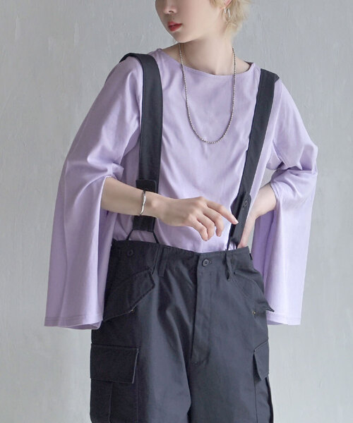 zootie(ズーティー)の「オークール カットロングスリーブプルオーバー(Tシャツ/カットソー・レディース・ラベンダー/ベージュ/ホワイト/カーキ/ブラック・M)」の5枚目の写真