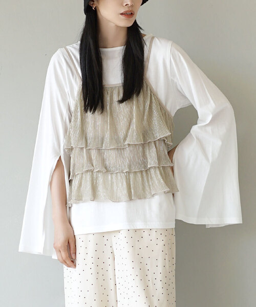 zootie(ズーティー)の「オークール カットロングスリーブプルオーバー(Tシャツ/カットソー・レディース・ラベンダー/ベージュ/ホワイト/カーキ/ブラック・M)」の2枚目の写真