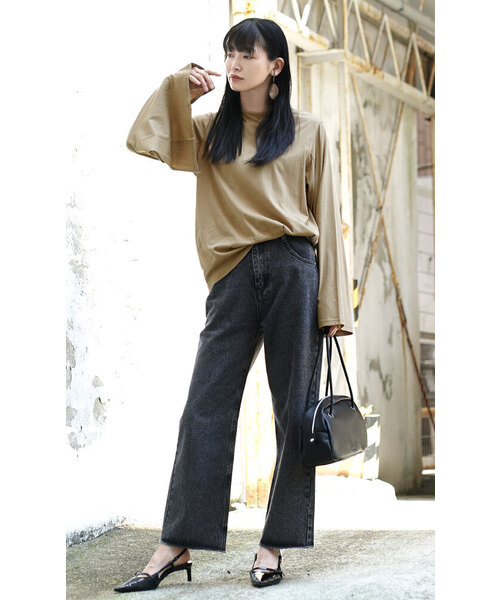 zootie(ズーティー)の「オークール カットロングスリーブプルオーバー(Tシャツ/カットソー・レディース・ラベンダー/ベージュ/ホワイト/カーキ/ブラック・M)」の8枚目の写真