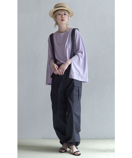 zootie(ズーティー)の「オークール カットロングスリーブプルオーバー(Tシャツ/カットソー・レディース・ラベンダー/ベージュ/ホワイト/カーキ/ブラック・M)」の14枚目の写真