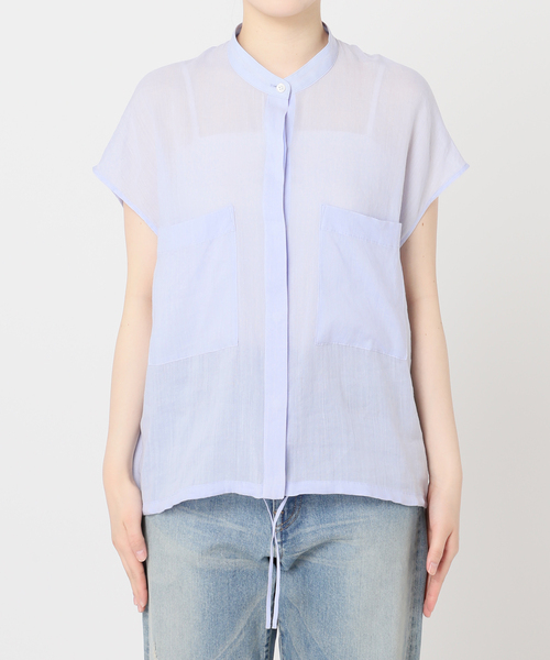極美品 FRAMeWORK キャップスリーブドロストラミー シャツ 24SS