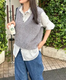 fredy emue | 【WEB限定カラーあり】ポリフェザーニットベスト(ベスト)