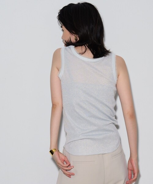 GALLEST（ギャレスト）の「ラメリブタンクトップ（タンクトップ・レディース・グレー/オフホワイト/ブラック・38）」の10枚目の写真