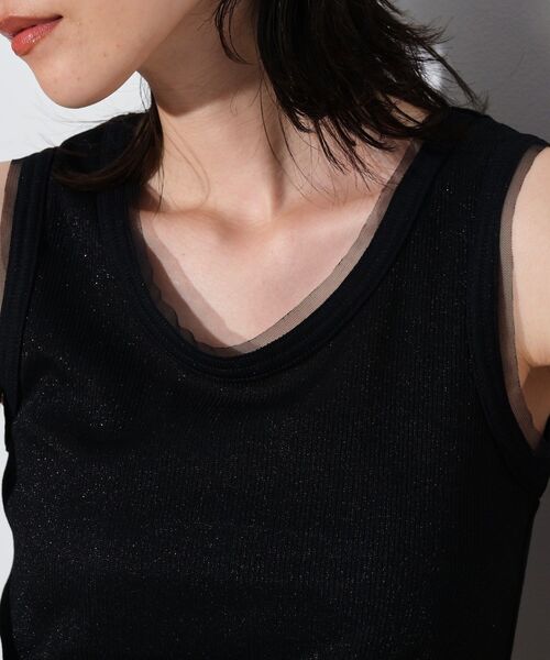 GALLEST（ギャレスト）の「ラメリブタンクトップ（タンクトップ・レディース・グレー/オフホワイト/ブラック・38）」の14枚目の写真