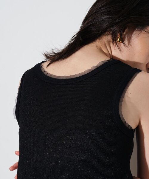 GALLEST（ギャレスト）の「ラメリブタンクトップ（タンクトップ・レディース・グレー/オフホワイト/ブラック・38）」の13枚目の写真