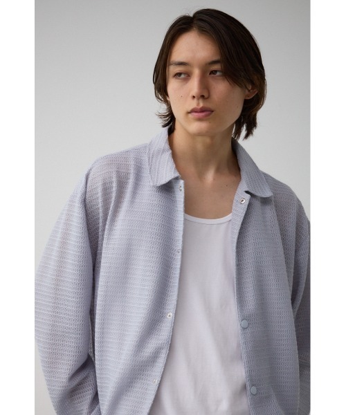 AZUL by moussy（アズールバイマウジー）の「シャーリングシアーシャツコーチジャケット（テーラードジャケット・メンズ・ライトグレー/ブラック・FREE）」の13枚目の写真