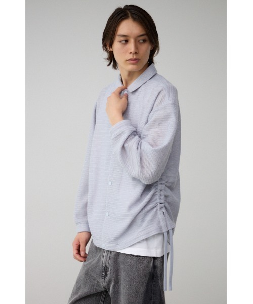 AZUL by moussy（アズールバイマウジー）の「シャーリングシアーシャツコーチジャケット（テーラードジャケット・メンズ・ライトグレー/ブラック・FREE）」の12枚目の写真
