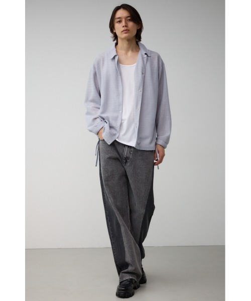 AZUL by moussy（アズールバイマウジー）の「シャーリングシアーシャツコーチジャケット（テーラードジャケット・メンズ・ライトグレー/ブラック・FREE）」の11枚目の写真