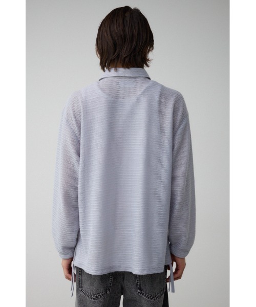 AZUL by moussy（アズールバイマウジー）の「シャーリングシアーシャツコーチジャケット（テーラードジャケット・メンズ・ライトグレー/ブラック・FREE）」の8枚目の写真