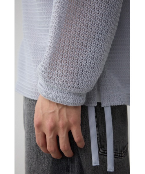 AZUL by moussy（アズールバイマウジー）の「シャーリングシアーシャツコーチジャケット（テーラードジャケット・メンズ・ライトグレー/ブラック・FREE）」の5枚目の写真