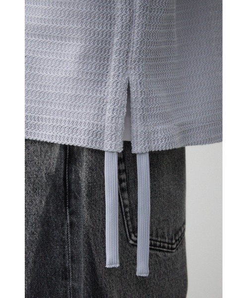 AZUL by moussy（アズールバイマウジー）の「シャーリングシアーシャツコーチジャケット（テーラードジャケット・メンズ・ライトグレー/ブラック・FREE）」の4枚目の写真