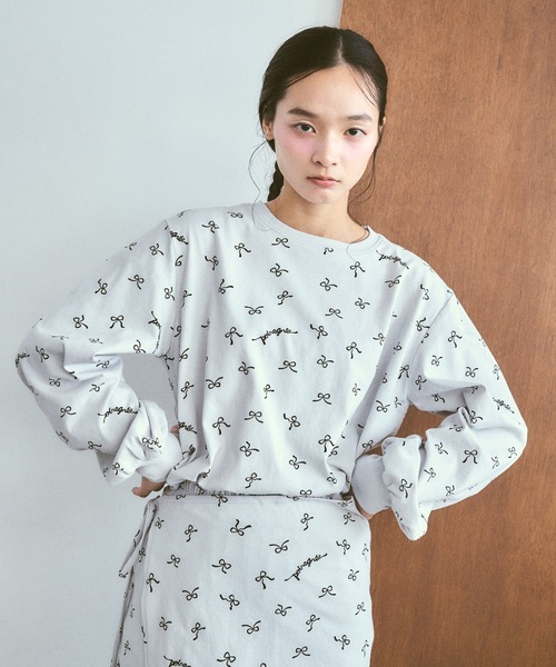 poiregnee（ポワニェ）の「リボンロゴカットソー（Tシャツ/カットソー・レディース・ライトグレー/クリーム・FREE）」の13枚目の写真