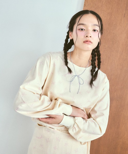 poiregnee（ポワニェ）の「リボンロゴカットソー（Tシャツ/カットソー・レディース・ライトグレー/クリーム・FREE）」の10枚目の写真