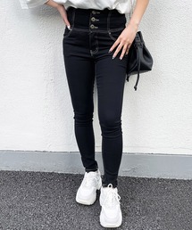GORGE（ゴージ）の「《脚長バズりパンツ×美ライン》レディース ハイウエスト スキニーデニム 3ボタン 春夏秋冬（デニムパンツ）」