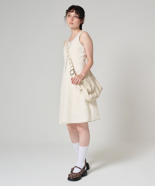 TINA：JOJUN（ティーナジョジュン）の「ドッキング フレアワンピース TINA：JOJUN（ワンピース・レディース・ブラック/アイボリー・M）」の15枚目の写真