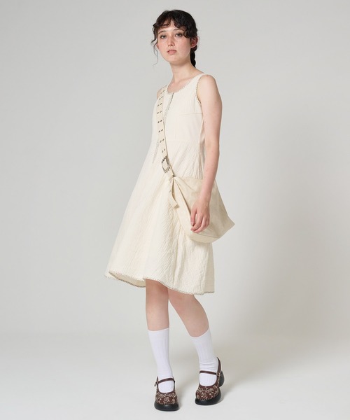 TINA：JOJUN（ティーナジョジュン）の「ドッキング フレアワンピース TINA：JOJUN（ワンピース・レディース・ブラック/アイボリー・M）」の14枚目の写真
