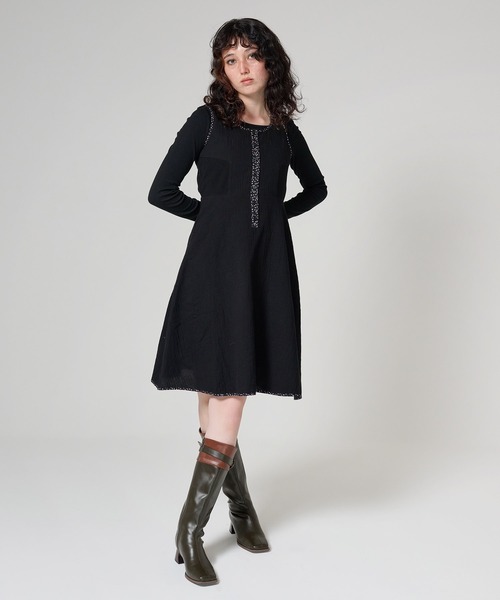 TINA：JOJUN（ティーナジョジュン）の「ドッキング フレアワンピース TINA：JOJUN（ワンピース・レディース・ブラック/アイボリー・M）」の9枚目の写真