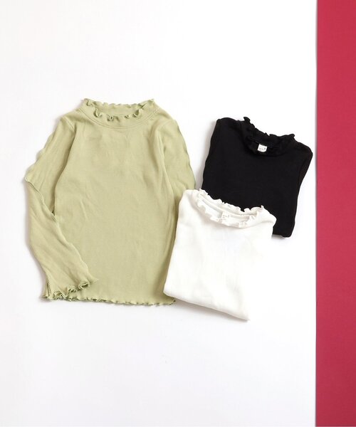 apres les cours(アプレレクール)の「メロウリブTシャツ(Tシャツ/カットソー・キッズ・ブラック/アイボリー/ミント・80/90/100/110/120/130/140)」の8枚目の写真