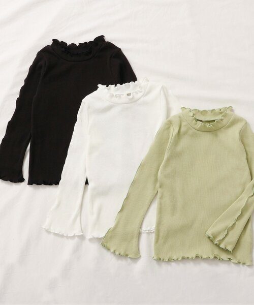 apres les cours(アプレレクール)の「メロウリブTシャツ(Tシャツ/カットソー・キッズ・ブラック/アイボリー/ミント・80/90/100/110/120/130/140)」の12枚目の写真