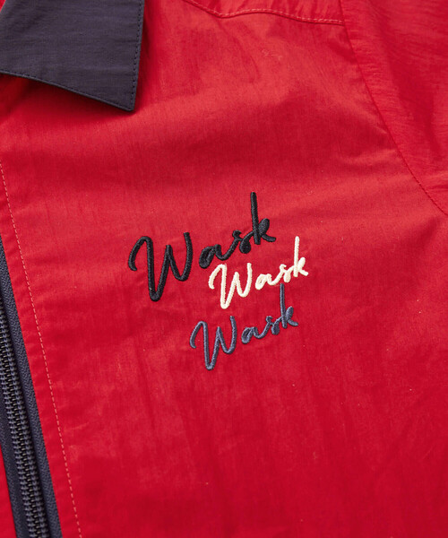 WASK（ワスク）の「配色ロゴ刺しゅうナイロンワッシャーコーチジャケット(100~160cm)（ナイロンジャケット・キッズ・レッド/ネイビー・100cm/110cm/120cm/130cm/140cm/150cm/160cm）」の12枚目の写真