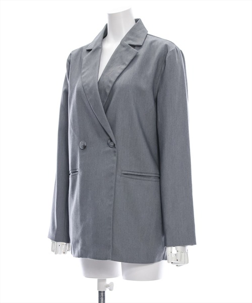 clear（クリア）の「ダブルジャケット[セットアップ可能 BIGシルエット オフィスカジュアル ベーシック 大人]≪再入荷≫（テーラードジャケット・レディース・グレー/ベージュ/ブラック・F）」の13枚目の写真