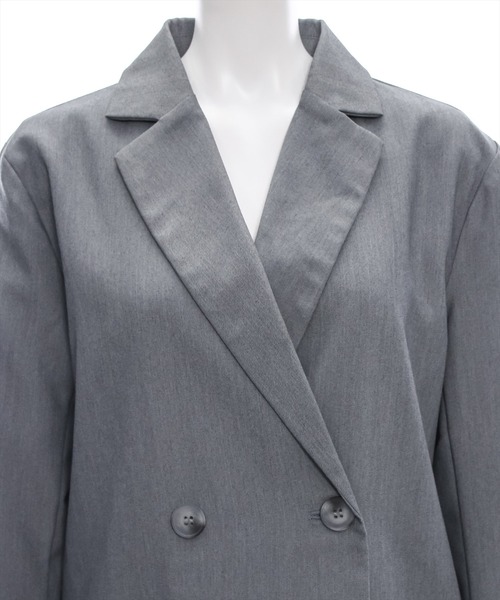 clear（クリア）の「ダブルジャケット[セットアップ可能 BIGシルエット オフィスカジュアル ベーシック 大人]≪再入荷≫（テーラードジャケット・レディース・グレー/ベージュ/ブラック・F）」の8枚目の写真
