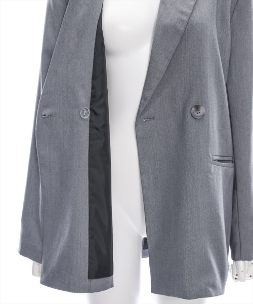 clear（クリア）の「ダブルジャケット[セットアップ可能 BIGシルエット オフィスカジュアル ベーシック 大人]≪再入荷≫（テーラードジャケット・レディース・グレー/ベージュ/ブラック・F）」の7枚目の写真