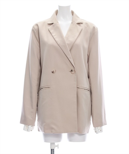 clear（クリア）の「ダブルジャケット[セットアップ可能 BIGシルエット オフィスカジュアル ベーシック 大人]≪再入荷≫（テーラードジャケット・レディース・グレー/ベージュ/ブラック・F）」の4枚目の写真