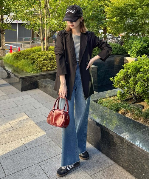 clear（クリア）の「ダブルジャケット[セットアップ可能 BIGシルエット オフィスカジュアル ベーシック 大人]≪再入荷≫（テーラードジャケット・レディース・グレー/ベージュ/ブラック・F）」の20枚目の写真