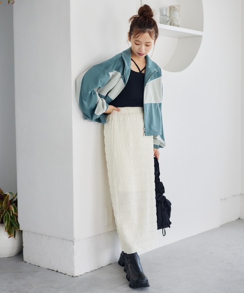 mysty woman（ミスティウーマン）の「テクスチャーナローカットスカート 149657（スカート・レディース・ブラウン/ブラック/オフホワイト・FREE）」の11枚目の写真