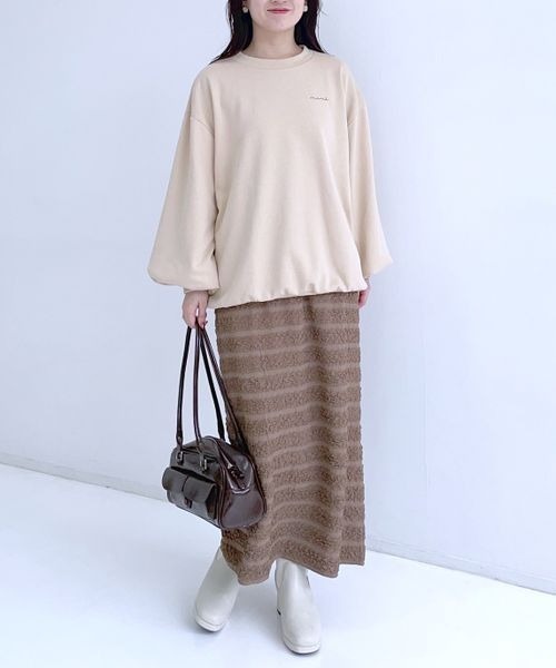 mysty woman（ミスティウーマン）の「テクスチャーナローカットスカート 149657（スカート・レディース・ブラウン/ブラック/オフホワイト・FREE）」の17枚目の写真