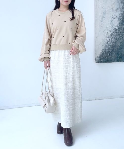 mysty woman（ミスティウーマン）の「テクスチャーナローカットスカート 149657（スカート・レディース・ブラウン/ブラック/オフホワイト・FREE）」の16枚目の写真