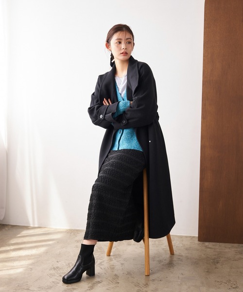 mysty woman（ミスティウーマン）の「テクスチャーナローカットスカート 149657（スカート・レディース・ブラウン/ブラック/オフホワイト・FREE）」の8枚目の写真