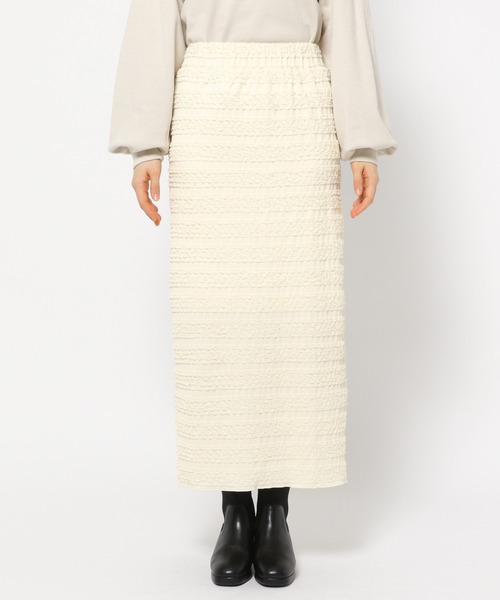 mysty woman（ミスティウーマン）の「テクスチャーナローカットスカート 149657（スカート・レディース・ブラウン/ブラック/オフホワイト・FREE）」の20枚目の写真