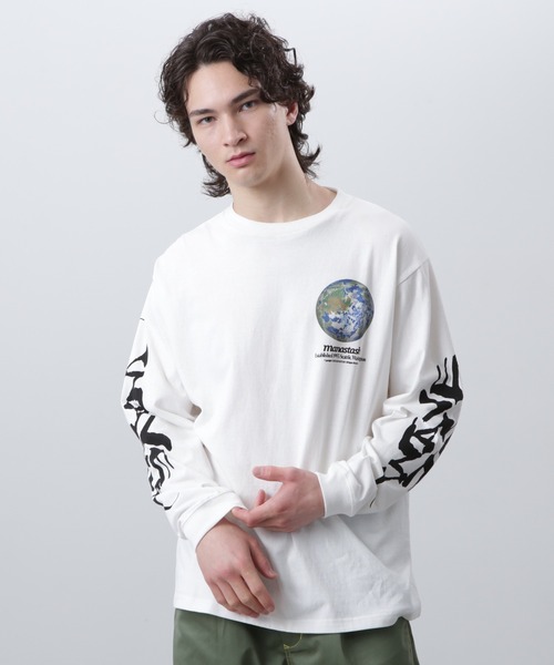 MANASTASH(マナスタッシュ)の「MANASTASH/マナスタッシュ CiTee L/S TEE WAVE/シティーロンT ウェーブ(Tシャツ/カットソー・メンズ・ブラック/ホワイト・XL/M/L/S)」の1枚目の写真