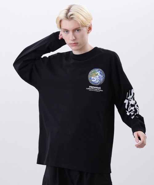 MANASTASH(マナスタッシュ)の「MANASTASH/マナスタッシュ CiTee L/S TEE WAVE/シティーロンT ウェーブ(Tシャツ/カットソー・メンズ・ブラック/ホワイト・XL/M/L/S)」の2枚目の写真