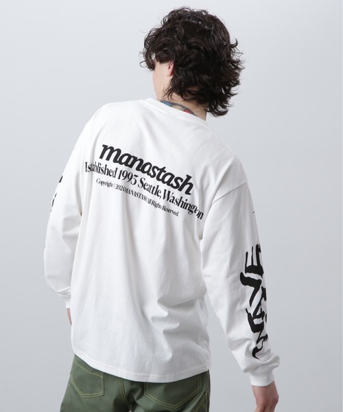 MANASTASH(マナスタッシュ)の「MANASTASH/マナスタッシュ CiTee L/S TEE WAVE/シティーロンT ウェーブ(Tシャツ/カットソー・メンズ・ブラック/ホワイト・XL/M/L/S)」の7枚目の写真