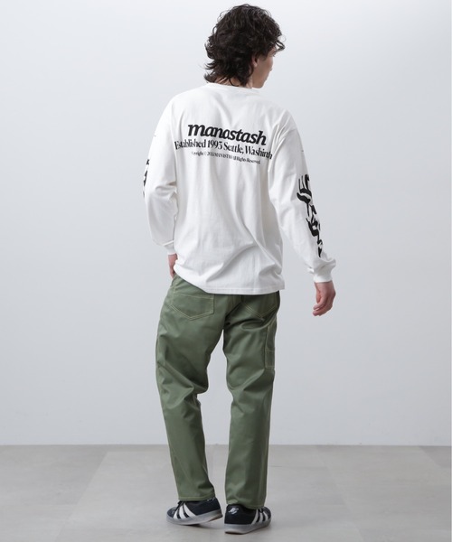 MANASTASH(マナスタッシュ)の「MANASTASH/マナスタッシュ CiTee L/S TEE WAVE/シティーロンT ウェーブ(Tシャツ/カットソー・メンズ・ブラック/ホワイト・XL/M/L/S)」の9枚目の写真