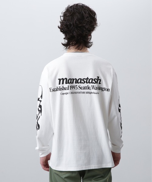 MANASTASH(マナスタッシュ)の「MANASTASH/マナスタッシュ CiTee L/S TEE WAVE/シティーロンT ウェーブ(Tシャツ/カットソー・メンズ・ブラック/ホワイト・XL/M/L/S)」の11枚目の写真
