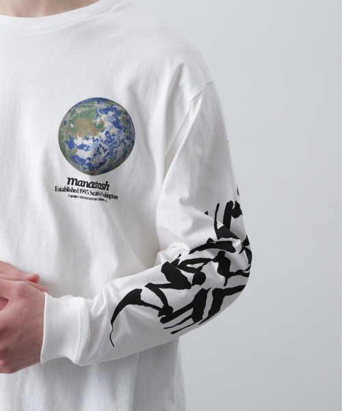 MANASTASH(マナスタッシュ)の「MANASTASH/マナスタッシュ CiTee L/S TEE WAVE/シティーロンT ウェーブ(Tシャツ/カットソー・メンズ・ブラック/ホワイト・XL/M/L/S)」の13枚目の写真