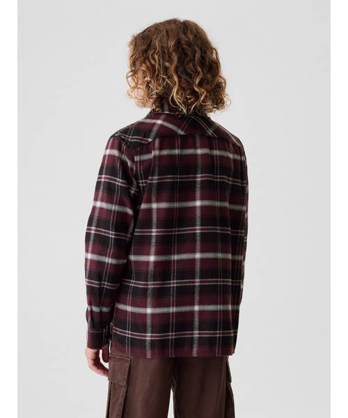 GAP(ギャップ)の「オーガニックコットン フランネルシャツ (キッズ)(シャツ/ブラウス・キッズ・バーガンディー/ブルー/アイボリー・110cm/120cm/130cm/140cm/150cm/160cm)」の6枚目の写真