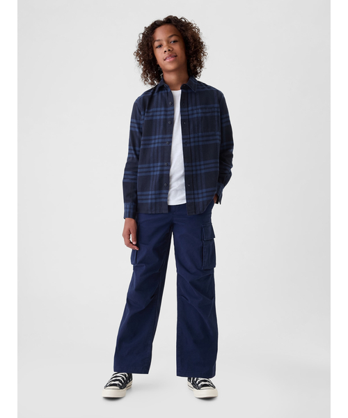 GAP(ギャップ)の「オーガニックコットン フランネルシャツ (キッズ)(シャツ/ブラウス・キッズ・バーガンディー/ブルー/アイボリー・110cm/120cm/130cm/140cm/150cm/160cm)」の7枚目の写真