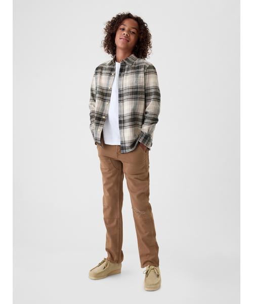GAP(ギャップ)の「オーガニックコットン フランネルシャツ (キッズ)(シャツ/ブラウス・キッズ・バーガンディー/ブルー/アイボリー・110cm/120cm/130cm/140cm/150cm/160cm)」の8枚目の写真