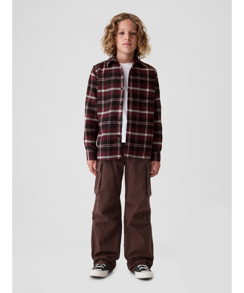 GAP(ギャップ)の「オーガニックコットン フランネルシャツ (キッズ)(シャツ/ブラウス・キッズ・バーガンディー/ブルー/アイボリー・110cm/120cm/130cm/140cm/150cm/160cm)」の9枚目の写真